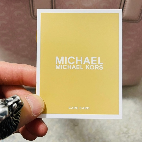 NWT Michael Kors Jodie Large Logo Jacquard Shopper Tote Bag In Powder Blush - Picture 11 of 12